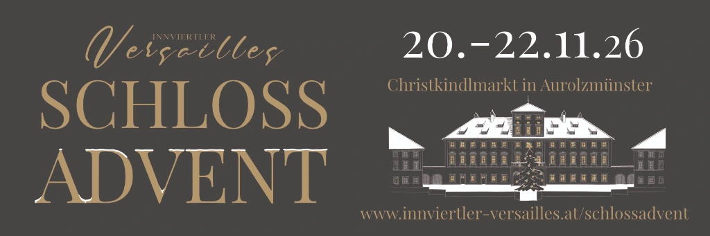 Banner Christkindlmarkt in Aurolzmünster (Innviertler Versailles)